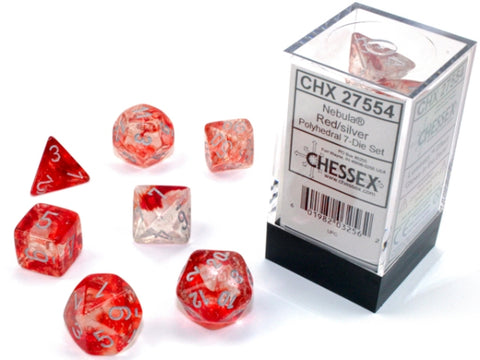 CHX27554 Nebula Red/Silver Polyhedral 7-Die set