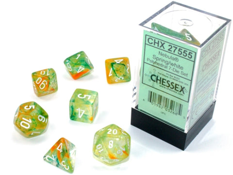 CHX27555 Nebula Spring/White Polyhedral 7-Die set