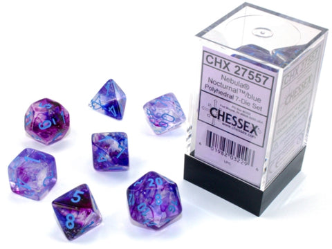 CHX27557 Nebula Nocturnal/Blue Polyhedral 7-Die set