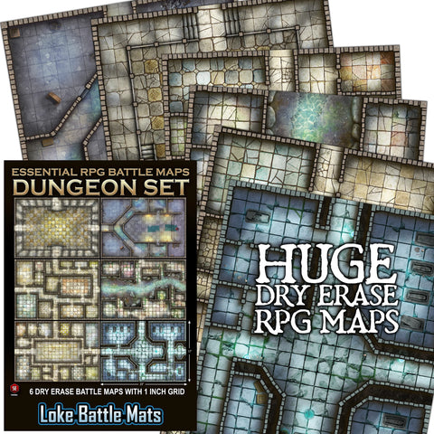 Essential RPG Battle Maps Dungeon Set (6 Dry Erase Maps)