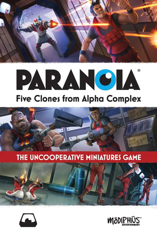 Paranoia: Five Clones from Alpha Complex + complimentary PDF (expected in stock on 10th September)