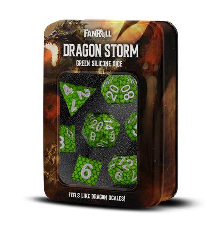 Silicone Dice Set- Dragon Storm: Green Dragon Scales