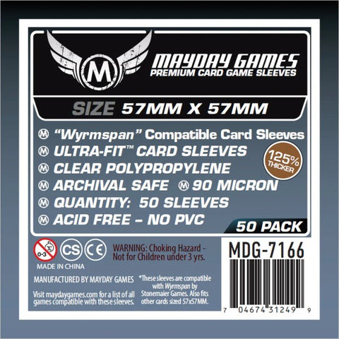 Premium Wyrmspan Compatible Sleeves 57x57mm - 50 Sleeves (Mayday MDG7166)