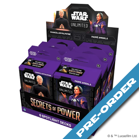 Star Wars Unlimited Secrets of Power Spotlight Deck Chancellor Palpatine & Padme Amidala Jinn Bundle - Legends of the Force - pre-order (release date 7th November)