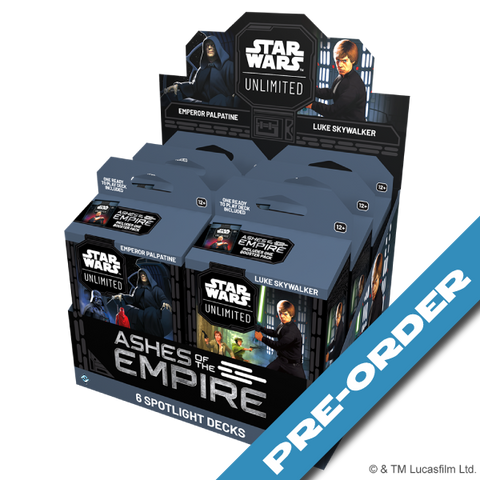 Star Wars Unlimited Ashes of the Empire Set 8 Spotlight Deck Luke Skywalker & Emperor Palpatine Bundle - pre-order (release date 17th June)