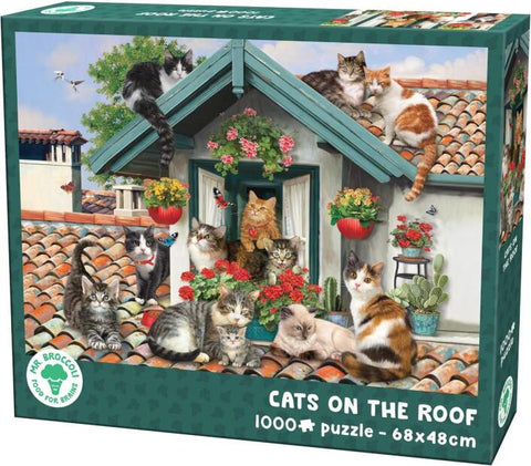 Jigsaw: Mr.Broccoli - Cats on the Roof (1000 Pieces)