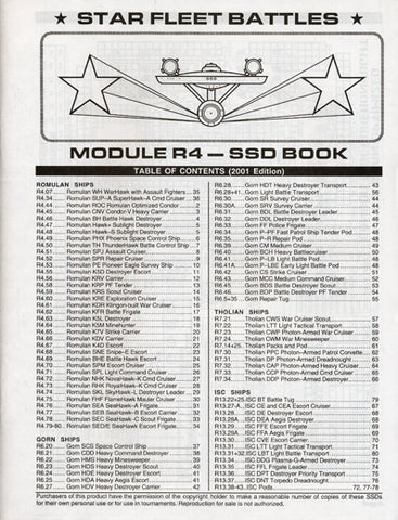 Star Fleet Battles: R4 SSD Book