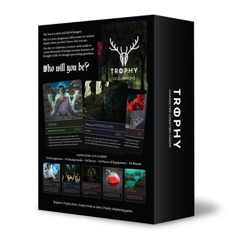 Trophy Dark Character Creation Cards (expected in stock on 1 September)