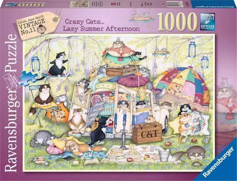 Jigsaw: Crazy Cats - Lazy Summer Afternoon (1000pc)