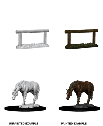 WZK73862: Horse & Hitch: WizKids Deep Cuts Unpainted Miniatures (W10)