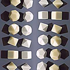 CHX29046 Blank Opaque Ivory d20 (10 Dice) - Leisure Games
