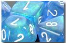 CHX27626 Borealis Sky Blue with White 16mm d6 Dice Block(12 d6)* - Leisure Games
