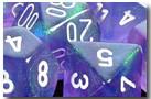 CHX27407 Borealis Purple with White Polyhedral 7-Die Set* - Leisure Games