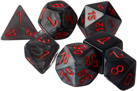 CHX27478 Velvet Polyhedral Black with Red 7-Die Set