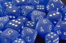 CHX27806 Frosted Blue with White 12mm d6 Dice Block(36 d6)* - Leisure Games