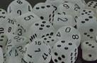CHX27801 Frosted Clear with Black 12mm d6 Dice Block(36 d6) - Leisure Games