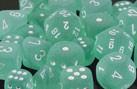 CHX27605 Frosted Teal with White 16mm d6 Dice Block(12 d6)* - Leisure Games