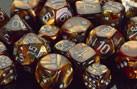 CHX27893 Lustrous Gold with Silver 12mm d6 Dice Block(36 d6)* - Leisure Games
