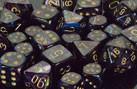 CHX27699 Lustrous Shadow with Gold 16mm d6 Dice Block(12 d6)* - Leisure Games