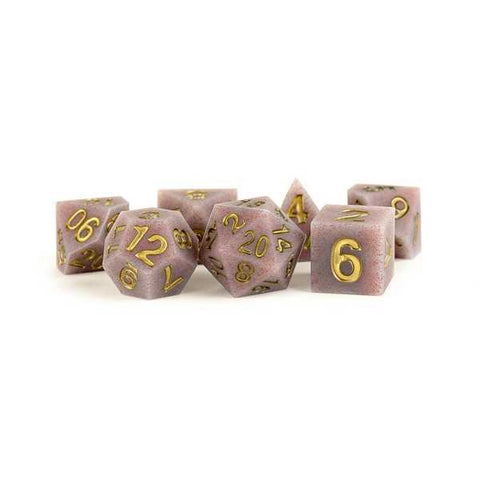 Silicone Rubber Poly Dice Set: Volcanic Soot