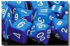 CHX25606 Opaque Blue with White 16mm d6 Dice Block(12 d6)* - Leisure Games