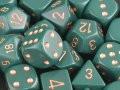 CHX25415 Opaque Dusty Green with Gold Polyhedral 7-Die Set* - Leisure Games
