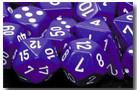 CHX25607 Opaque Purple with White 16mm d6 Dice Block(12 d6) - Leisure Games