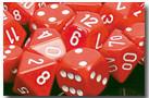 CHX25404 Opaque Red with White Polyhedral 7-Die Set* - Leisure Games