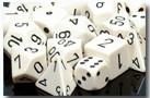 CHX25401 Opaque White with Black Polyhedral 7-Die Set - Leisure Games