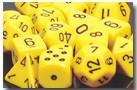 CHX25602 Opaque Yellow with Black 16mm d6 Dice Block(12 d6)* - Leisure Games