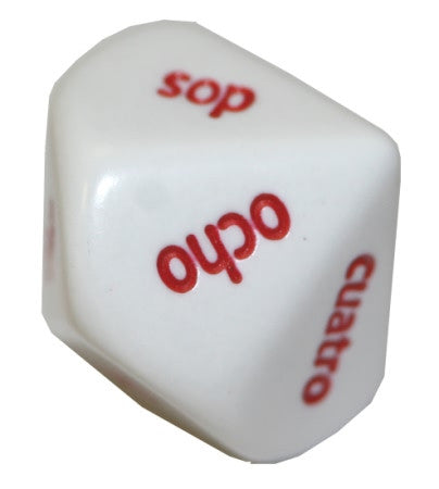 Spanish Worded d10 white/red