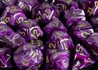 CHX27437 Vortex Purple with Gold Polyhedral 7-Die Set - Leisure Games