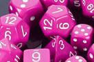 CHX25627 Opaque Light Purple with White 16mm d6 Dice Block(12 d6)* - Leisure Games